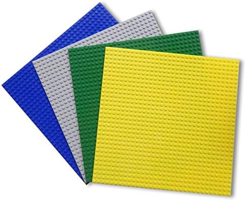 HPPFOTRS 10" × 10" Building Bricks Baseplates Pack of 4 Colors Compatible with Lego (click "Add Both To Cart" on special offers options to get a free brick separator)