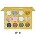 Glitters Eyeshadow Palette, Spdoo 12 Colors Professional Makeup Long Lasting Shimmer Eyeshadow Powder Palette Mineral Pressed Glitter