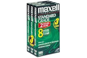 Standard Grade VHS Videotape Cassette, T160, 3/Pack, Sold as 1 Package