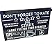 Louisville Marketing Rideshare Tip and Rating Signs for Drivers Large 5x8 inches | 3 Signs (2 Rear 1 Dash) | Durable & Thick Laminate | Increase Your Earnings