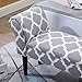 HOMCOM Small Linen Upholstered Ottoman Bench Rolled Arm End Chair, Wood Legs- Grey Lattice