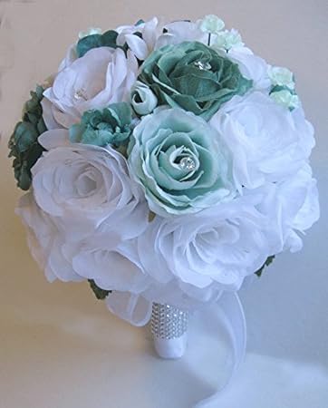 Amazon Com Wedding Bouquets Silk Bridal Flowers Bouquet White