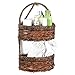 MyGift 2-Tier Handwoven Brown Seagrass Half Circle Decorative Storage Basket