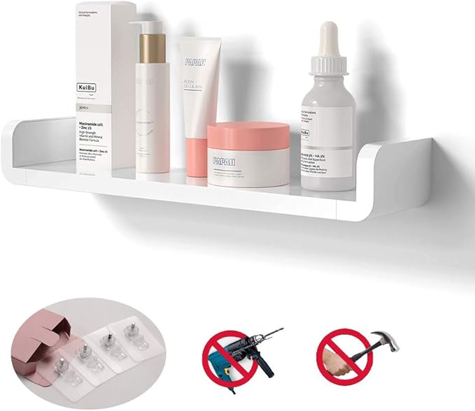 Laigoo Floating Shelf Wall Shelf Adhesive NonDrilling, U Bathroom