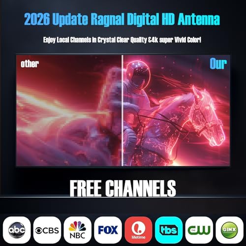 TV Antenna for Smart TV Indoor,TV Antenna for Local Channels | Support 4K 1080p with Signal Booster Antenna TV Digital HD Indoor & Outdoor-Cylindrical Antenna