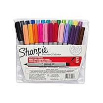 Sharpie Permanent Markers, Ultra Fine Point, Assorted Colors, 24-Count