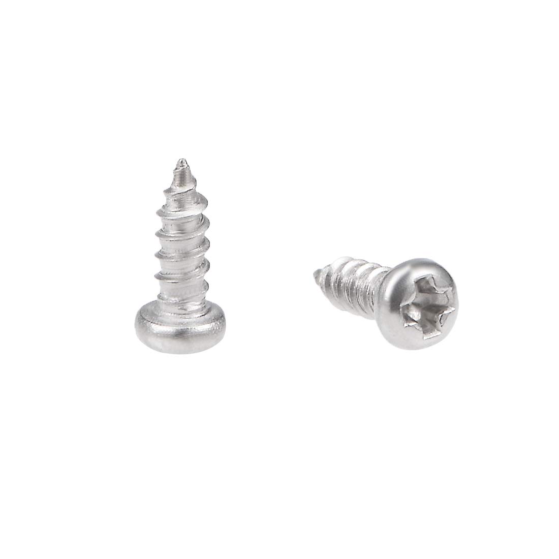 sourcing map 2x6mm Self Tapping Screws Phillips Pan Head Screw 316 Stainless Steel Fasteners Bolts 50Pcs
