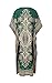 100% Polyester Tribal Ethnic Print Long Kaftan Maxi | Plus Size Green