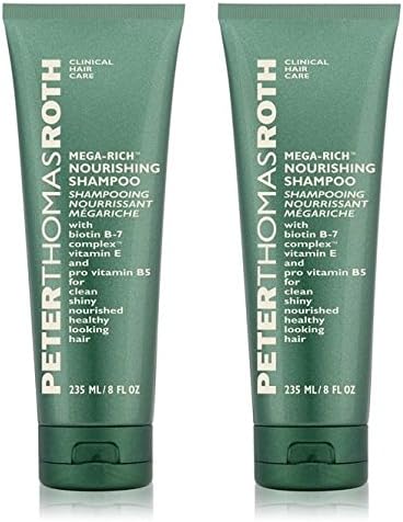 Peter Thomas Roth Cosmetics Mega-Rich Shampoo (Pack of 2) With Glycerin, Betaine, Biotin, Thiamine, Linalool, Limonene, Magnesium Nitrate, Vitamin C and E, Citronellol and Ethanolamine, 8 fl. oz. each