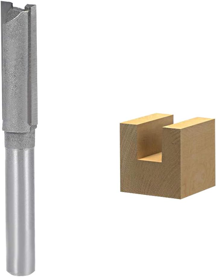 sourcing map Router Bit 1/4 inches Shank 3/8 inches Cutting Dia 2 Straight Flutes Carbide for Woodworking Carpentry Milling Cutter Tool 2 Pieces - Image 4