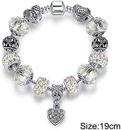 925 Unique Silver Crystal Charm Bracelet For Women Diy Beads Bracelets &amp; Bangles Jewelry Gift 19CM PS3797