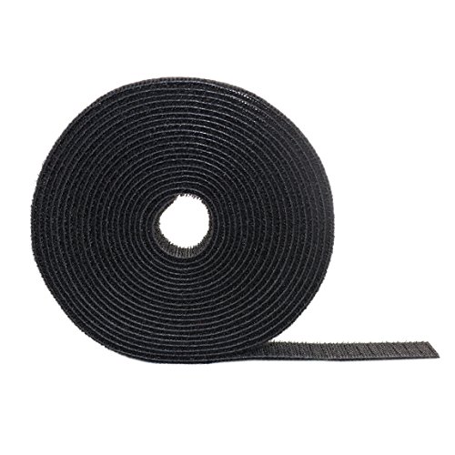 Hook and Loop Reusable Fastening Cable Ties Roll 3/4-Inch x 5 Yards (Black / 5 Yard)