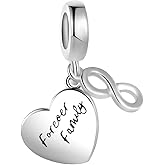 SBI Jewelry Silver Forever Family Love Sister Friends Charm Compatible with Pandora Bracelets Heart Charms for Women Jewelry
