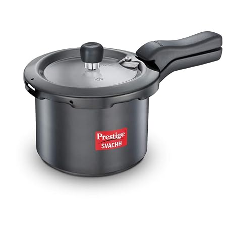 Prestige Svachh 3 Litre Pressure Cooker with Non-Stick Coating hard anodized Body (Black)