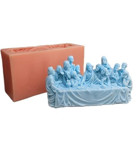 Molde Silicona Velas Religioso Cestony Moldes De Silicona Con Forma De Familia De Jesús En 3D Para Velas De Bricolaje, Pilar De Resina, Velas De Aromaterapia, Cera De Jabón, Muestras De Flores