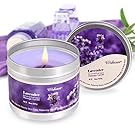 Robin-US Scented Candles Lavender Aromatherapy Candles Soy Wax Massage Candles Moisturizing For Spa,Skincare Massage and Stress Relief Natural Essential Oil Low Temperature Candles,6 oz/115g