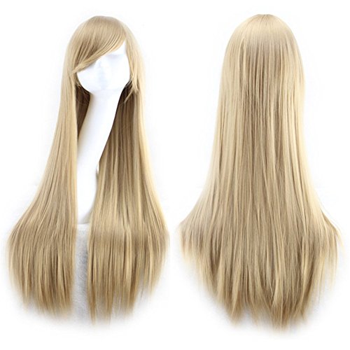 Meditative Rose Long straight hair multicolour Cosplay Party wigs