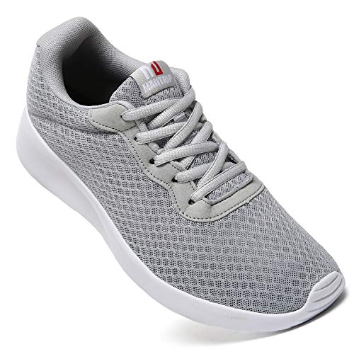 MAITRIP Mens Gym Shoes,Athletic Running Shoes,Lightweight Breathable Mesh Casual Tennis Sports Workout Walking Sneakers,Grey,Size 8.5