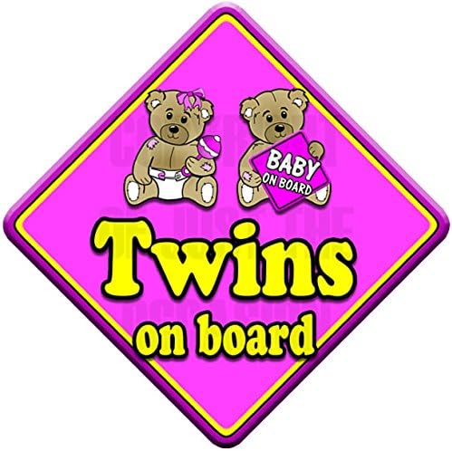 TED Twin Girls Non Personalised Novelty Baby on Board car Sign