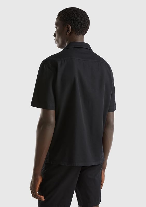 Herren Camicia 58tyuq046 Hemd, Schwarz, S