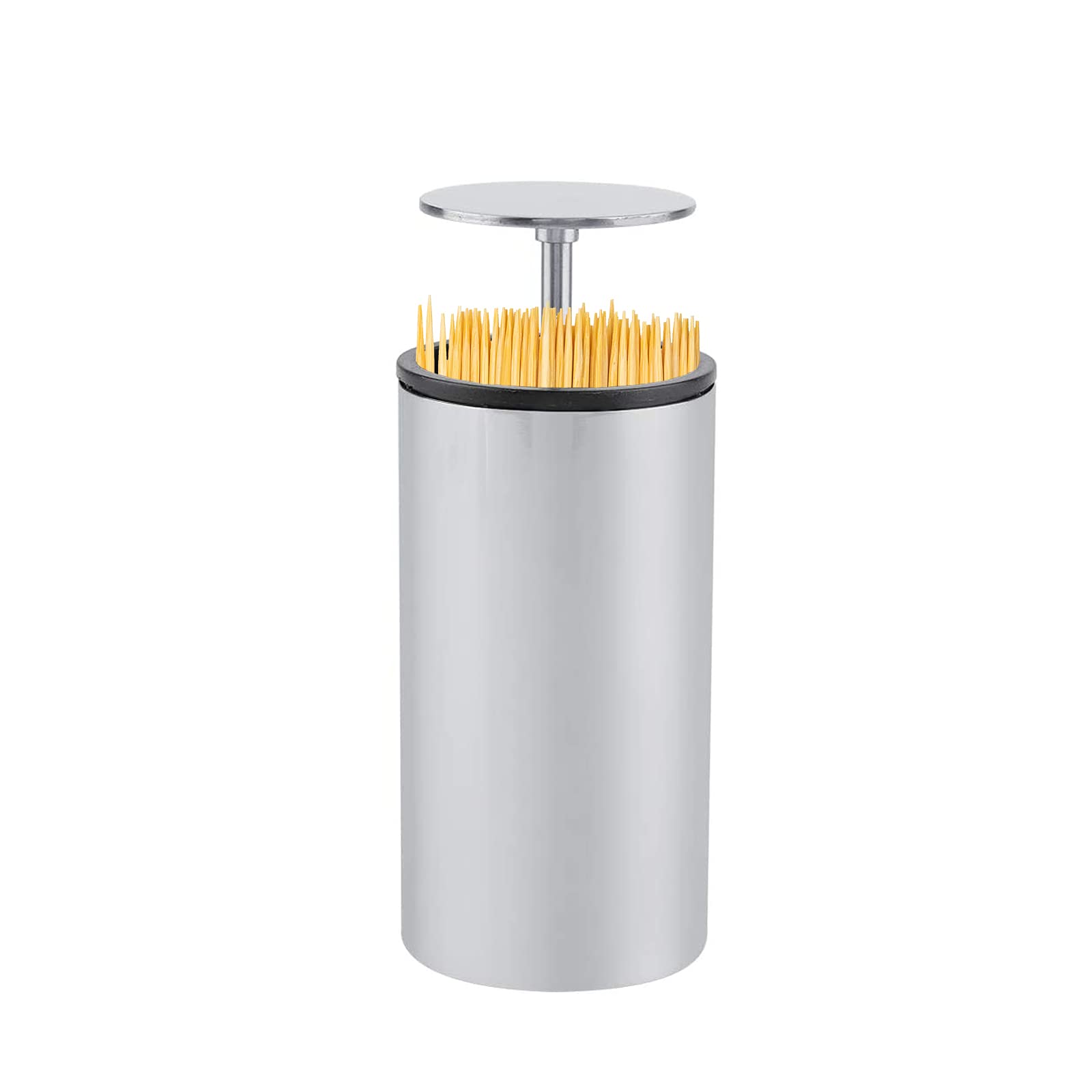 Automatic Toothpick Holder Stainless Steel Toothpick Dispenser for Home Hotel Restaurant Use 3.9 x 1.9in