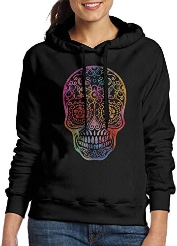 BERT LIFE White Mexican Sugar Skull Casual Women Hoodies Long Sleeve Drawstring Sweatshirt S