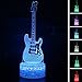 Visual 3D lamp Electric Guitar Musical Instruments Illusion Night Light Festival Birthday Day Children Gift Nursery Bedroom Desk Table Decoration for Boys Kids Music Lovers by KIVVEE