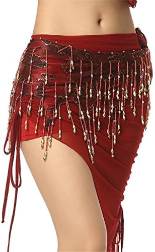Women's Belly Dance Hip Scarf Belt Triangle Waist Chain with Tassels Beads