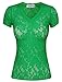 TAM WARE Womens Elegant Short Sleeve Sheer Floral Lace Blouse TWCWD131-GREEN Flash-US L