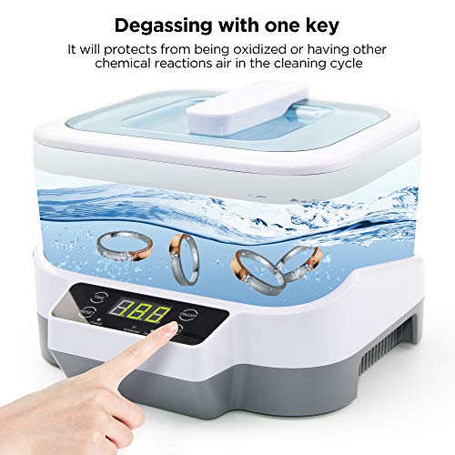 Ultrasonic Jewelry Cleaner with Degas, Detachable Tank and Time Setting