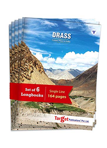 TARGET PUBLICATIONS Long Notebooks | Drass - India Series | 164 Single Line Ruled Pages | Writing Book with Page Number | Useful for School, College & Office | 20 cm x 28 cm Approx | Set of 6 | GSM 58