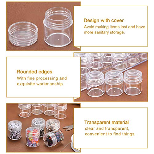 Legendog 30 Grids Diamond Painting Storage Containers, Clear Plastic Bead Storage Containers Light Boxes for Diamond Painting, Embroidery Accessories Diamond Art Painting Tool Boxes Organizers