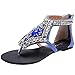 Odema Summer Bohemian Rhinestone Stud Beaded Flat Womens Beach Thong Sandals