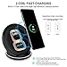 PLESON Fast Wireless Charger, 2 Coils QI Fast Wireless Charging Pad Stand for Samsung Galaxy S9 Plus S9+ S9 Note 8/5 S8 Plus S7 Edge, Standard Charge for iPhone X iPhone 8 iPhone 8 Plus-No AC Adapter