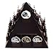 DECOMIL - Pyramid Shaped Military Challenge Coin & Poker/Casino Chip Display Solid Wood - Cherry Finish