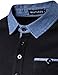 Whatlees Mens Hipster Casual Slim Fit Basic Polo Shirts Short Sleeve with Pocket/Tops T31-Black Large