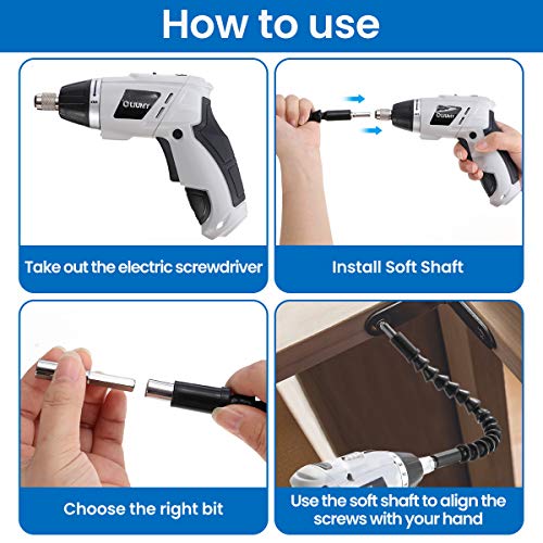 13 pcs LIUMY Flexible Extension Soft Shaft, Drill Bit Extension Shaft Set, 11.8 Inches Magnetic Hex Screwdriver Soft Shafts, for Electrical Screwdriver or Batch Head Connecting Rod Multi-angle Work