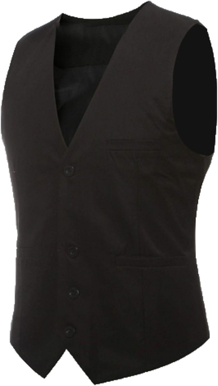 Men's Formal Vest Solid Color Wedding Vest Business Casual Men's Vest