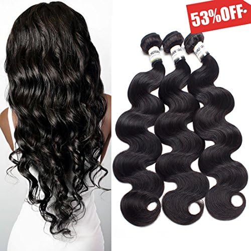 DMS Brazilian Virgin Hair Body Wave 3 Bundles Brazilian Body Wave 100% Cheap Human Hair Weave Body Wave Brazilian Hair(Natural Color 8 8 8)