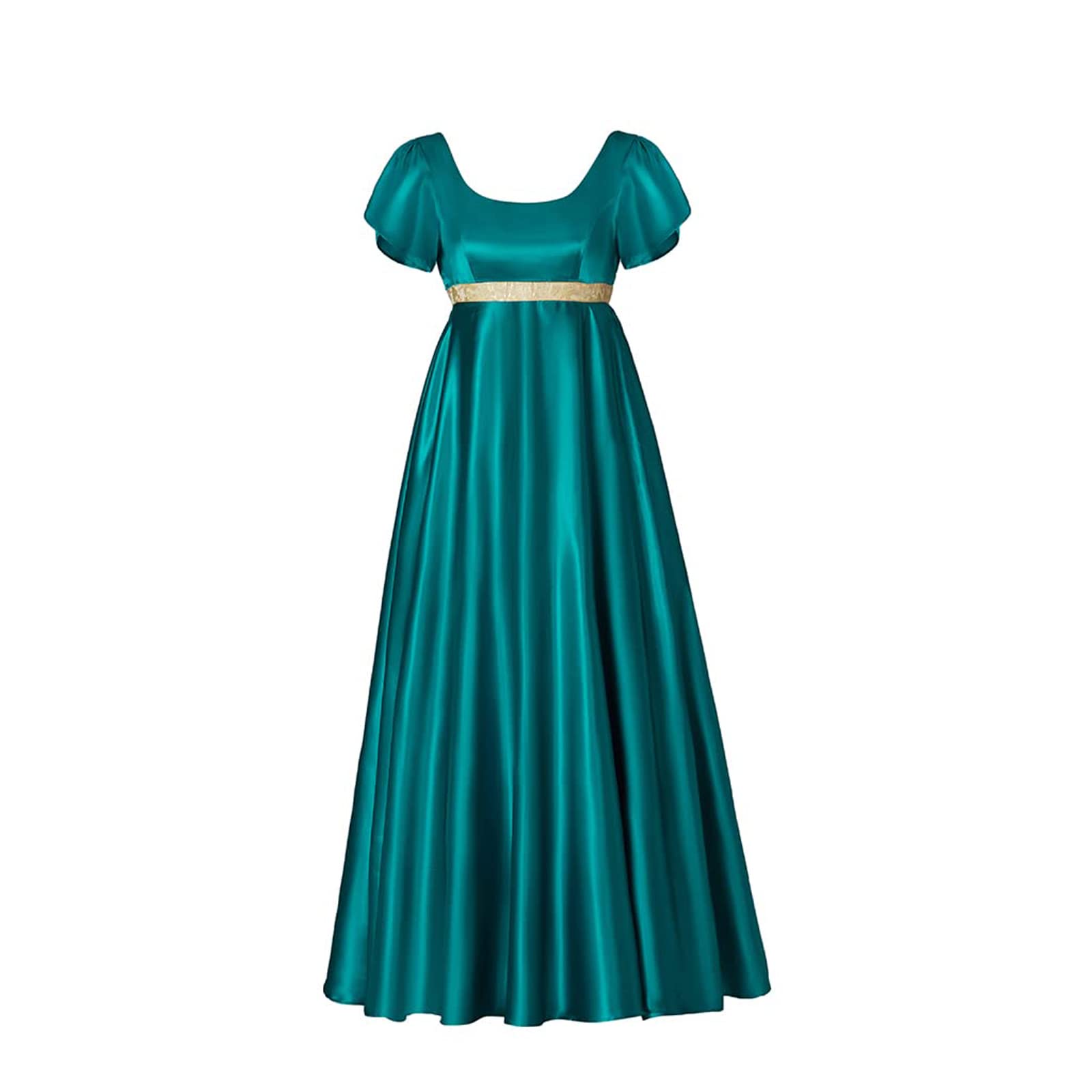 kinstell Regency Dresses for Women 1800s Dress Satin Vintage Regency Dress Sash Victorian Tea Party Gown
