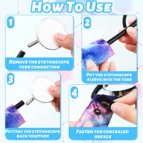 4 Pieces Stethoscope Covers with Removable Tube Handmade Stethoscope