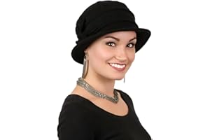 HATS SCARVES & MORE Fleece Flower Cloche Hat for Women Cancer Headwear Chemo Ladies Head Coverings