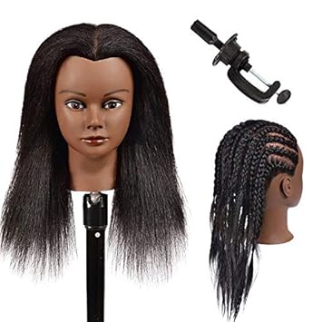 doll head with real hair to style