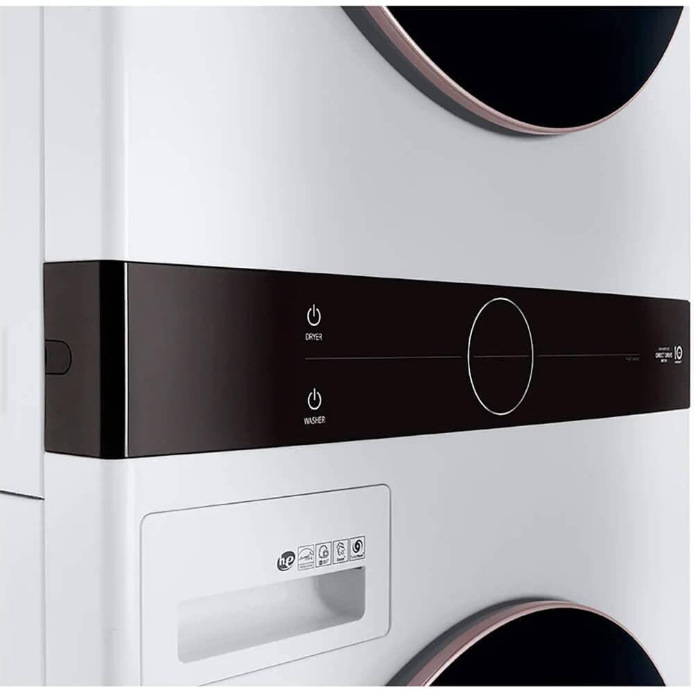 LG WKG101HWA Front Load White Stacked Unit with 4.5 cu. ft. Washer & 7.4 cu. ft. Dryer
