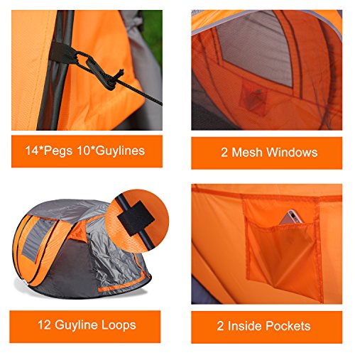 OILEUS XL Instant Pop Up Tents for Camping 56 Person Tent with Sky