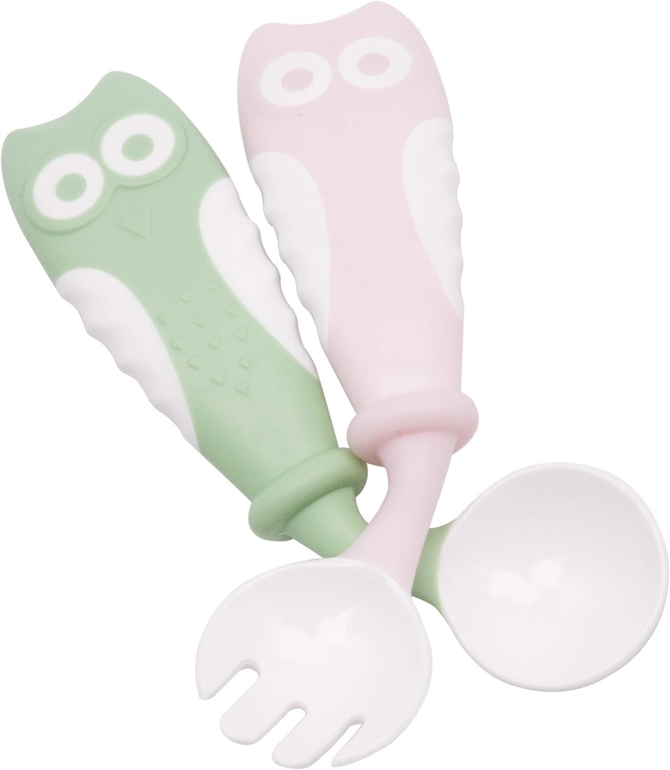 Qshare Baby Utensils Spoons with Travel Safe Case, Toddlers Feeding Training Spoon with Easy Grip and Bendable Function, Perfect Self Feeding Learning Spoons