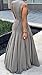 Imily Bela Women's Sleeveless Pleated Swing Maxi Cocktail Dress Floor Length, Grey, XL