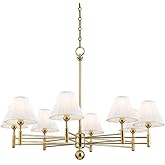 Hudson Valley Lighting Valley MDS106-AGB Transitional Eight Light Chandelier from Classic No.1 Collection in Brass Finish Age