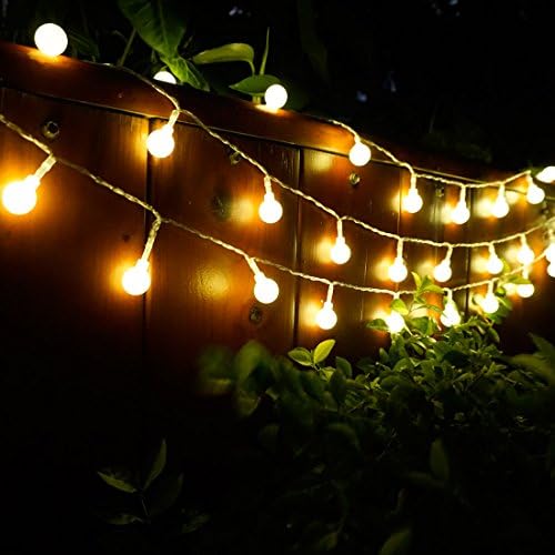 Autorch 100 LEDs 35Ft Indoor Outdoor Led String Lights,Warm White Ball Fairy Light, 29V Safety DC USA Plug with 8 Modes Controller for Patio,Wedding,Party