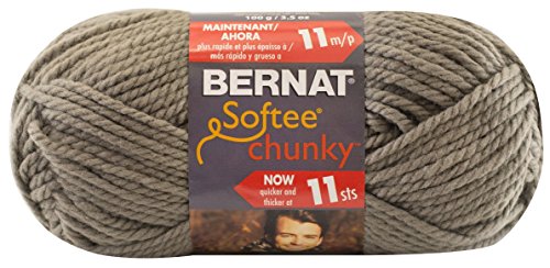 Bernat Softee Chunky Solid Yarn, 3.5 Ounce, Taupe Grey, Single Ball
